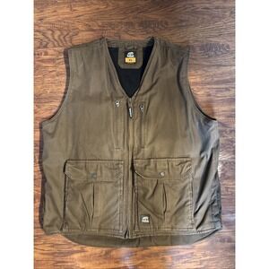 Berne Workwear Vest  Canvas Full Zip Sherpa Lined Hiking Trail Outdoors XL